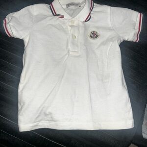 Moncler Kids Polo Shirt with Red and Blue Trim